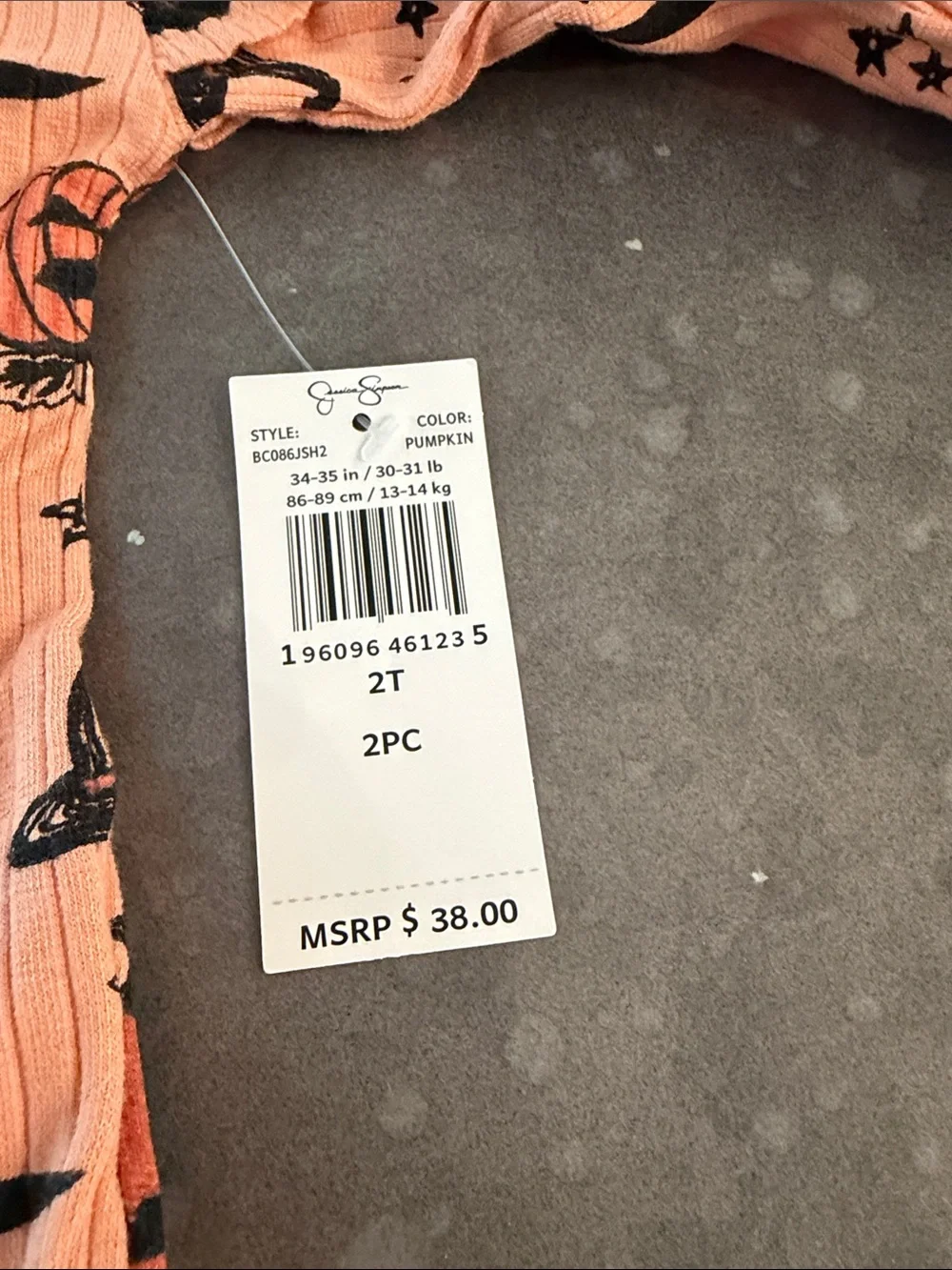 Jessica Simpson Orange and Black Halloween Pumpkin Matching Set